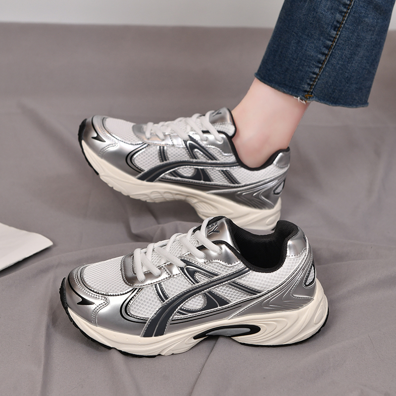 网面老爹鞋女厚底增高透气运动鞋