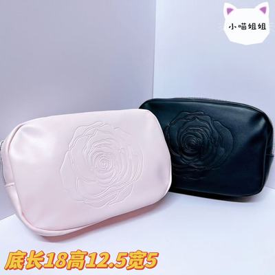 兰蔻玫瑰绽放 专柜赠品大牌新款大容量防水旅行手拿包收纳化妆包