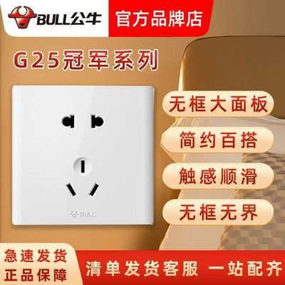 公牛G25老款圆孔正五孔插座