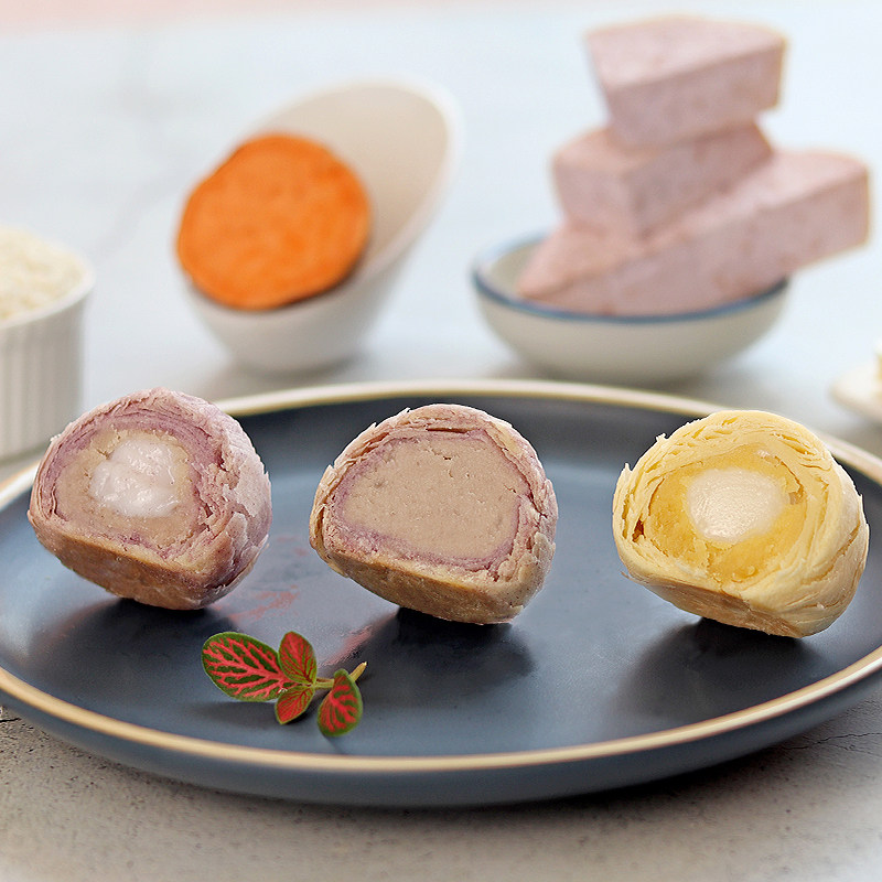 台湾特产糕点趸泰大甲芋头酥流心酥芋泥酥进口麻薯糕点端午礼盒