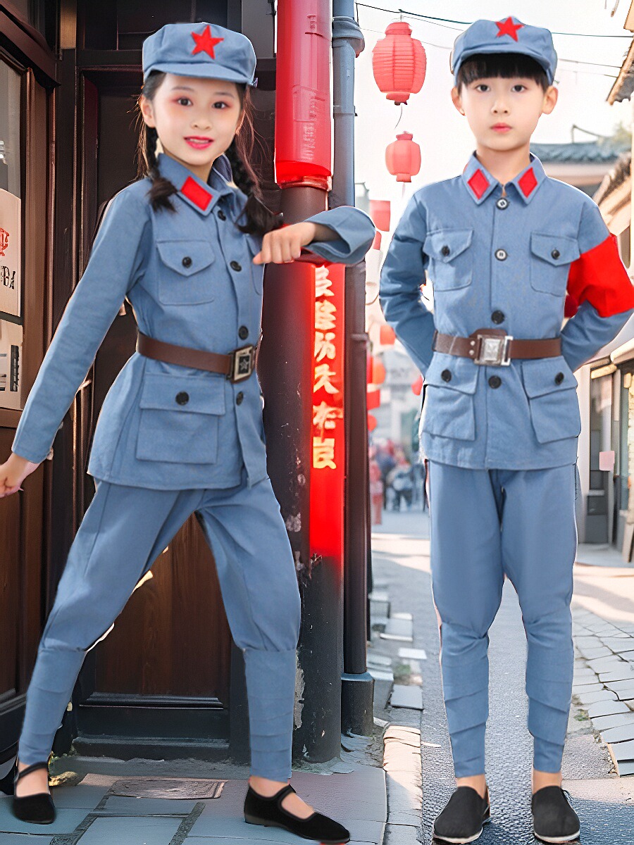 Red Army Clothes Children's Red Army Costumes Red Guard Clothes Festival Chorus Sparkling Red Star Little Red Army Clothes