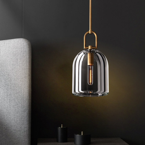 工厂出口RH设计师卧室床头吊灯高级感现代全铜水晶玻璃餐厅高端