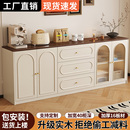 实木餐边柜靠墙一体储物柜客厅收纳茶水柜新款 家用厨房橱柜置物柜