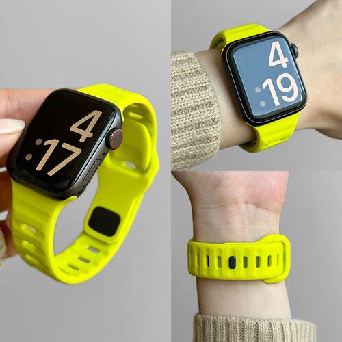 适用苹果S10手表带Apple watchs8/9硅胶iwatch7/6/se简约ultra