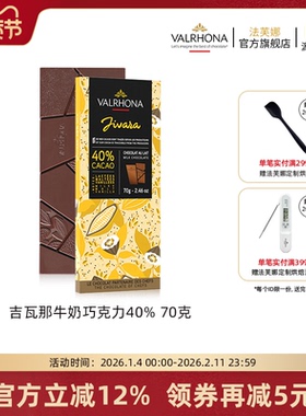 法芙娜法国原装进口牛奶巧克力40%巧克力排块条纯可可脂零食70克