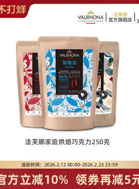 法芙娜原料法国进口黑巧克力豆币 零食纯可可脂家庭烘焙蛋糕250克
