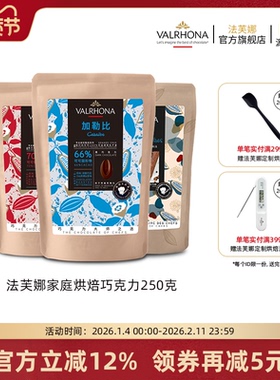 法芙娜原料法国进口黑巧克力豆币 零食纯可可脂家庭烘焙蛋糕250克