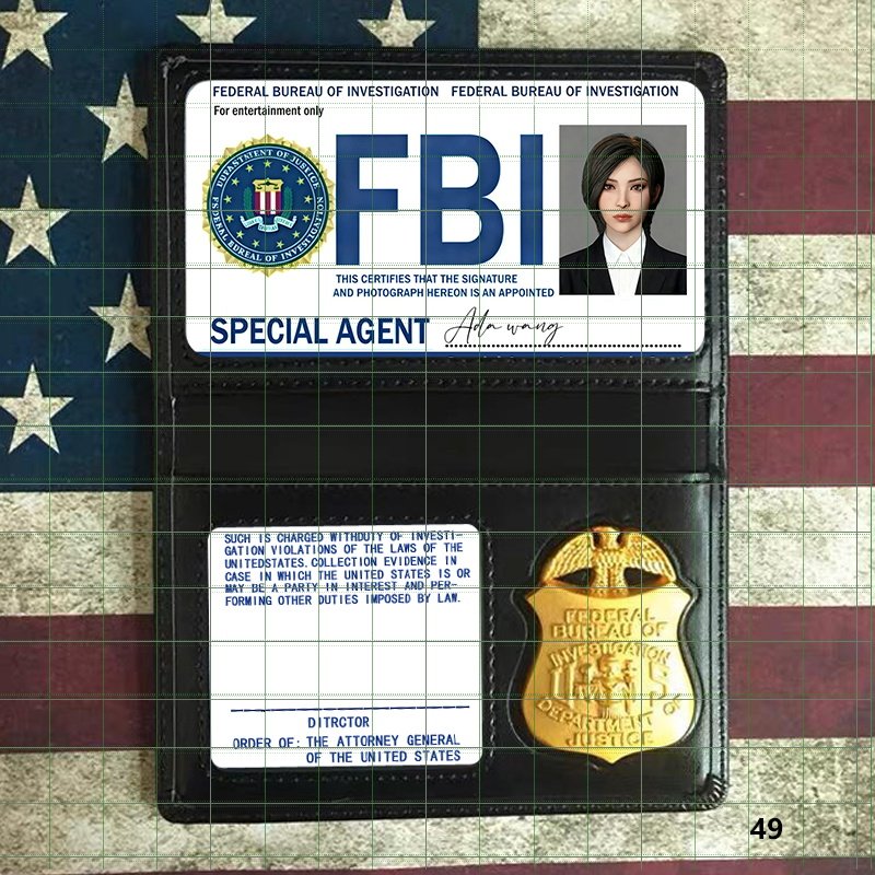美剧卡套fbi同款黑色卡包美国联邦调查局周边金属徽章表演道具COS