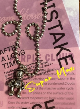 Super max原创小众设计款纯银s925复古做旧重工实心鸭鸭叠戴项链