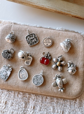 店主最爱的卡通可爱吊坠（闭口圈）925纯银999足银定制手链