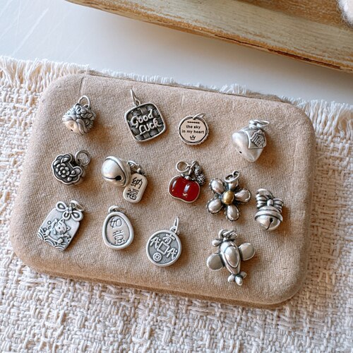 店主最爱的卡通可爱吊坠（闭口圈）925纯银999足银定制手链