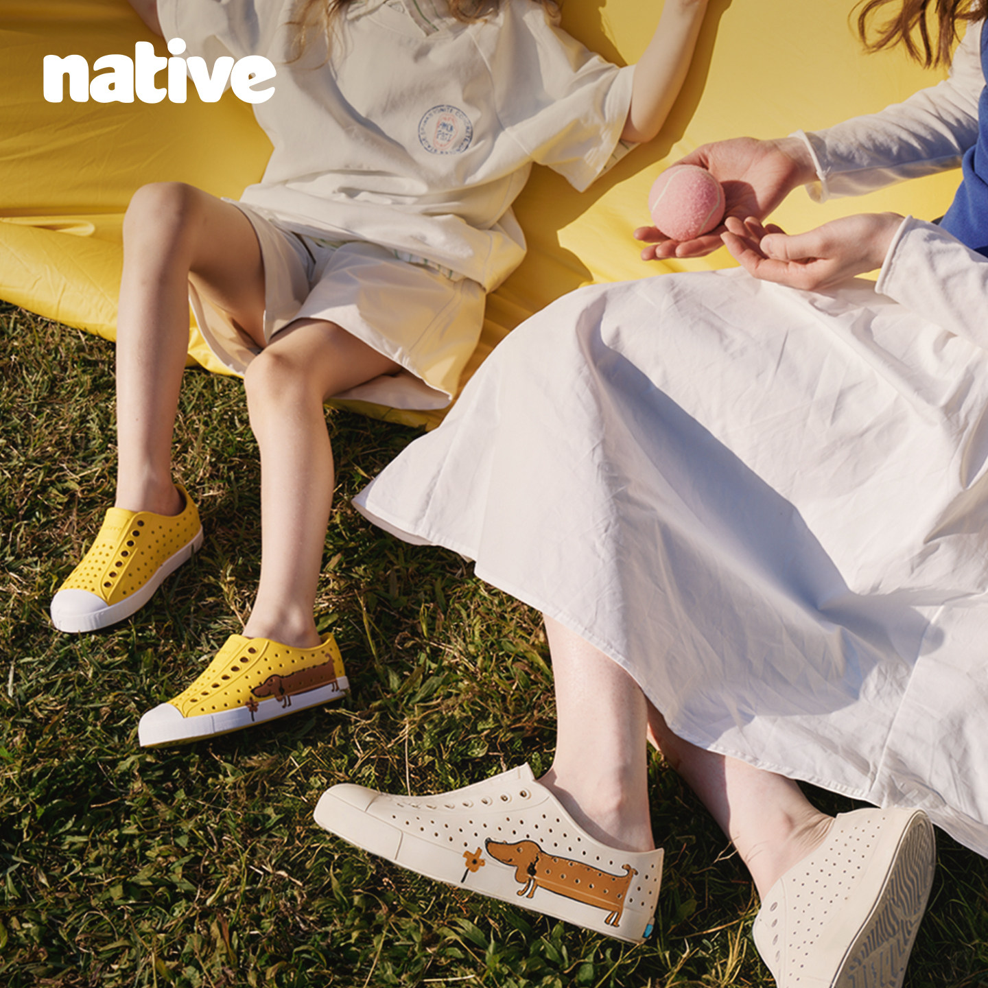 【native2026新品】洞洞鞋jefferson腊肠狗印花沙滩鞋男女款凉鞋