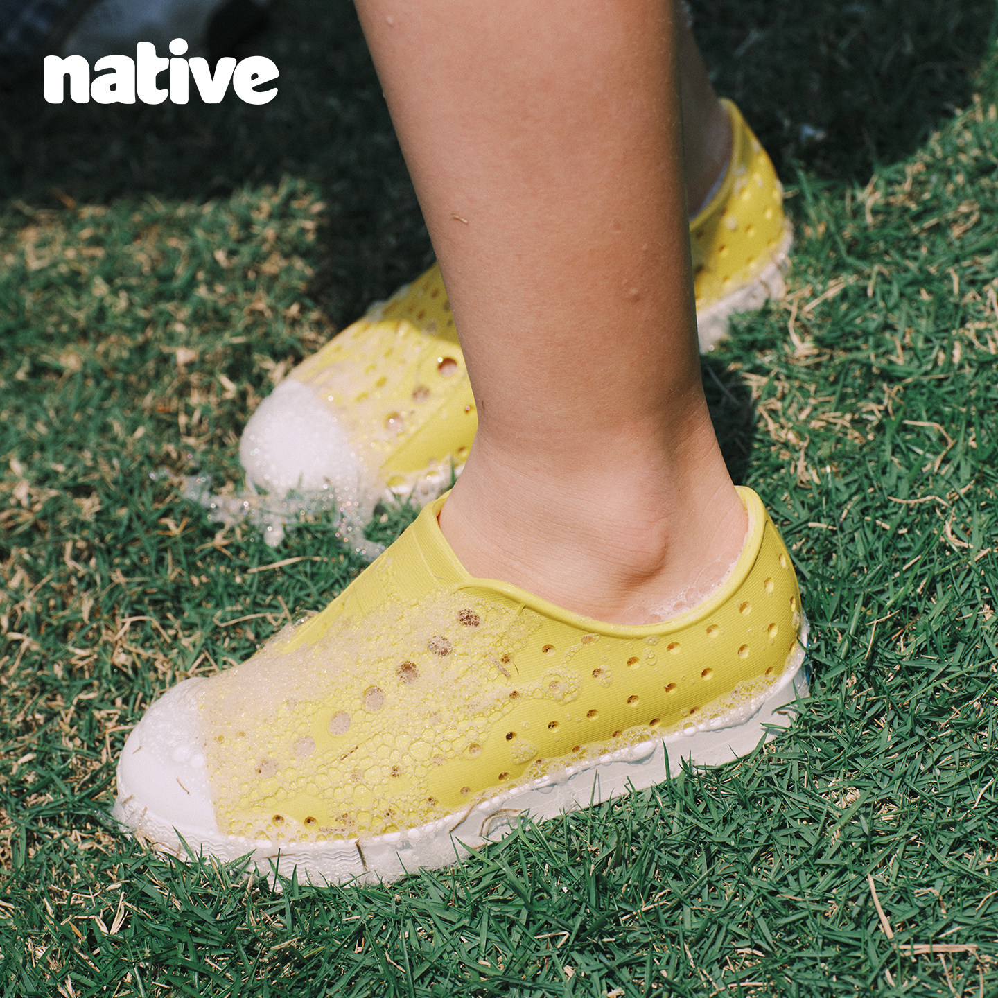 【Native官方正品】Jefferson儿童洞洞鞋纯色沙滩拖鞋溯溪凉鞋EVA