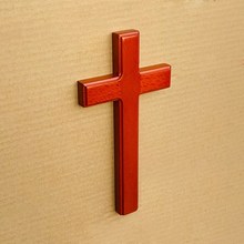 21cm高实木十字架聚会用品壁挂生日礼品红木色十字架挂墙手持