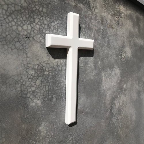 白色实木挂墙十字架家居摆件