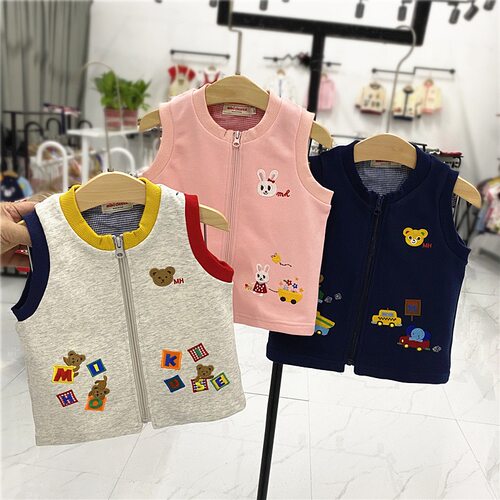 日系春秋拉链坎肩儿童马甲