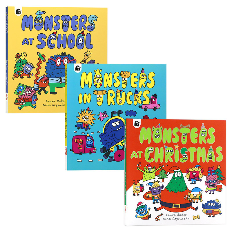 混乱的怪物城3册英文原版绘本