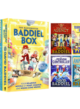 大卫巴蒂尔系列4册盒装 英文原版小说 The Blockbuster Baddiel Box 爆笑成长日记英语读物 儿童青少年章节课外阅读David Baddiel