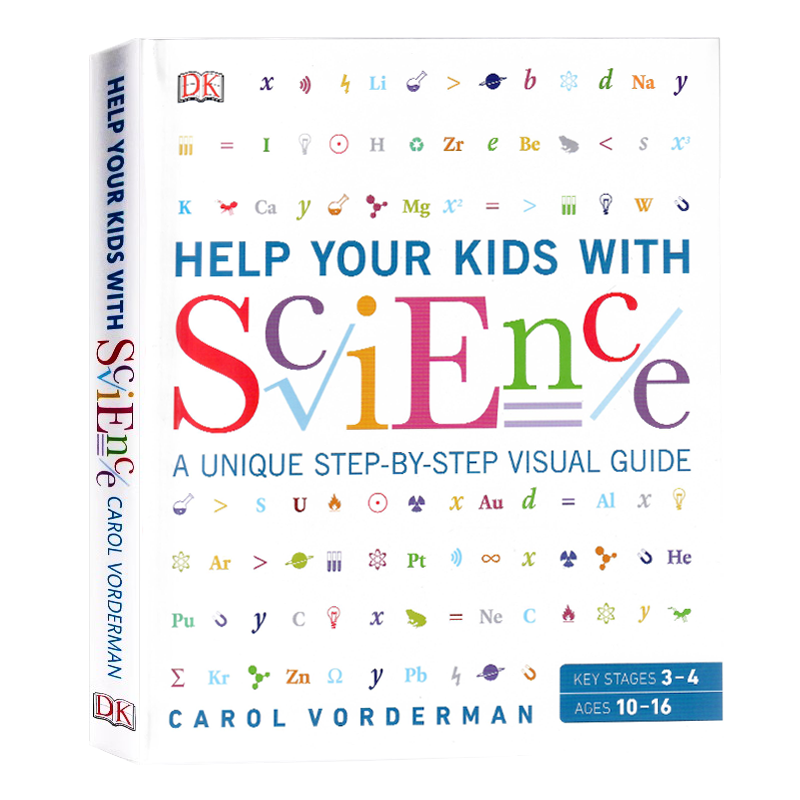 DK科学教室图解生物化学物理学习技巧英文原版 DK Help Your Kids with Science 家庭育儿科普Carol Vorderman全彩大开本
