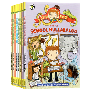 扎克和他的动物家族8册套装 英文原版 Zak Zoo 少儿成长励志故事书 学生课外阅读漫画书籍儿童英语桥梁章节书 Justine Smith