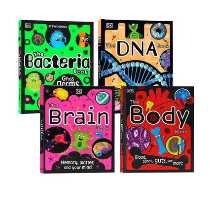 DK百科全书4册英文原版绘本 The Body Book/The Brain Book/The DNA Book 精装儿童英语课外阅读书籍进口原版少儿科普读物