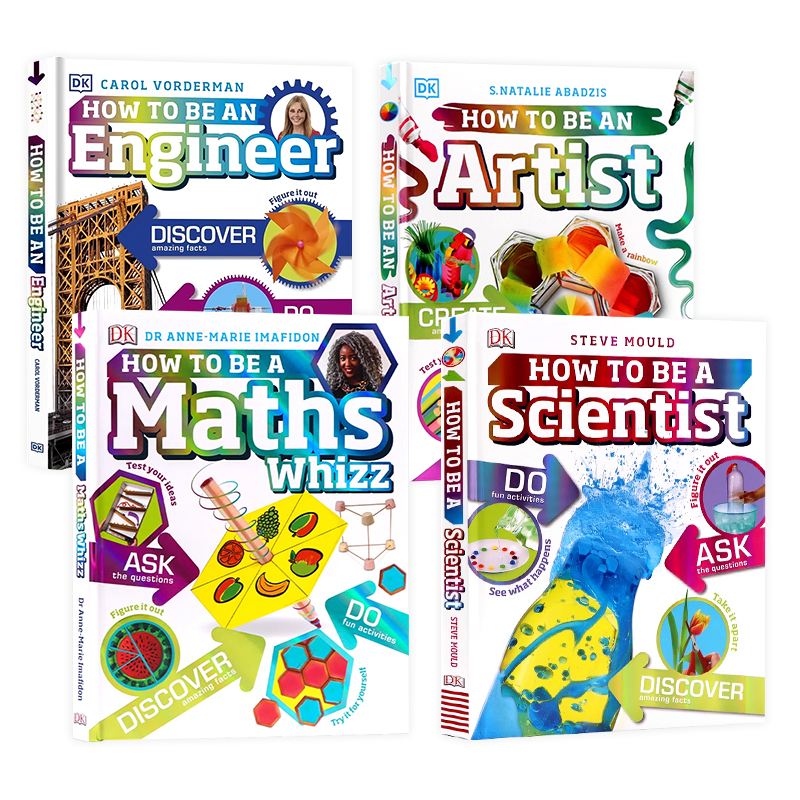 DK如何成为科学家艺术数学高手工程师 英文原版 How to be an Engineer 儿童英语启蒙绘本 少儿科普百科书籍 亲子互动培养动手能力