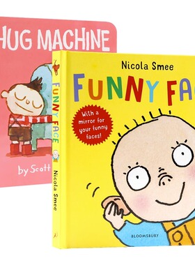 现货儿童情绪情商绘本 英文原版 Funny Face看看有趣的表情包Hug Machine拥抱力量爱抱抱的机器人进口0-3-6岁纸板书可搭棕熊纸板书