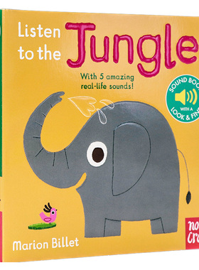我的小小音乐厅丛林声英文原版 Listen to the Jungle 触摸发声书系列幼儿童乐感启蒙早教音乐纸板书宝宝触摸会发声Nosy Crow