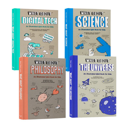 关于数字科技哲学科学宇宙4册 英文原版 What About Digital Tech Philosophy ScienceThe Universe儿童科普精装插图百科 7-12岁