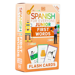 Flash 基础词汇配图记忆学习卡 German Junior First Everyone 英文原版 for Cards DK出版 Words 人人学西班牙语100个基础单词闪卡