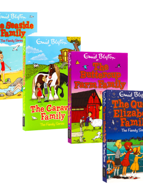 伊妮德布莱顿家庭4册 Enid Blyton Family 英文原版小说 Series The Caravan Queen Elizabeth Seaside Family冒险故事章节桥梁书