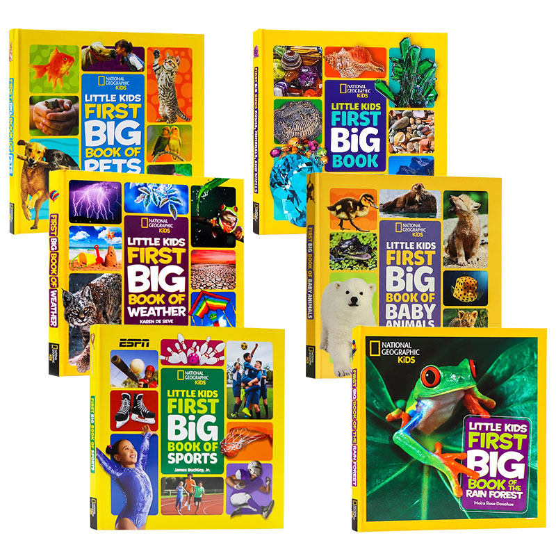 美国国家地理儿童百科6册 英文原版绘本 Little Kids First Big Book of How/Weather/science 精装全彩大开本 儿童知识百科全书