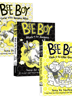 蜜蜂小子3册 英文原版章节书 BEE Boy CLASH KILLER QUEENS/ATTACK OF ZOMBEES/CURSE OF THE VAMPIRE MITES 牛津儿童读物7岁+