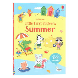 Usborne出品夏天英文原版 Little First Stickers: summer 夏天280+贴纸书2-6岁幼儿宝宝趣味益智启蒙贴纸书附有 8 页贴纸