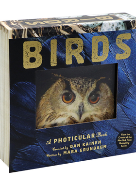 光与影视觉动画书系列鸟类 会动的3D鸟类科普图片 英文原版 Birds A Photicular Book 纽约时报绘本畅销书 Mara Grunbaum 精装