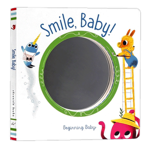 微笑吧宝贝 英文原版绘本 Smile Baby Beginning Baby 低幼儿童英语启蒙绘本 亲子互动纸板书洞洞书 表情面部器官认知 附带小镜子