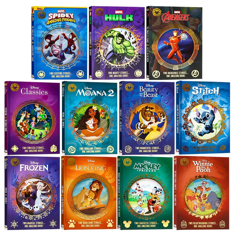 Disney Golden Tales 迪士尼金色童话传奇11册英文原版绘本小熊维尼米奇和朋友们狮子王冰雪奇缘美女与野兽漫威复仇者联盟绿巨人