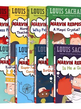 Marvin Redpost 麻烦精马文8册 英文原版儿童幽默搞笑故事书青少年儿童学生课外读物桥梁章节书holes同作者 Louis Sachar获奖作家