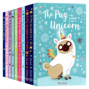 贝拉斯威夫特著作10册套装英文原版小说Bella Swift著作The Pug Who Wanted to be a Star/The Pug Who Wanted to Be a Bunny