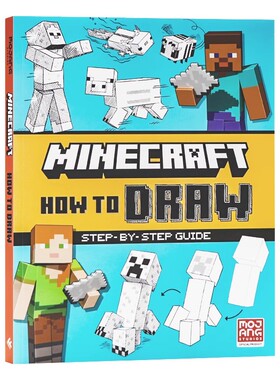 我的世界 绘画活动书 英文原版 Minecraft How To Draw 儿童动手操作能力培养Farshore出版Mojang AB著作儿童启蒙益智故事书