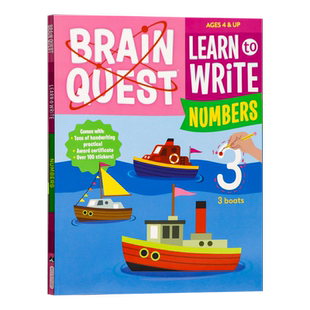大脑任务：学习书写数字 英语原版 Brain Quest Learn to Write: Numbers 笔触控制 基础笔画和形状 数学技能 插图和练习 平装精品