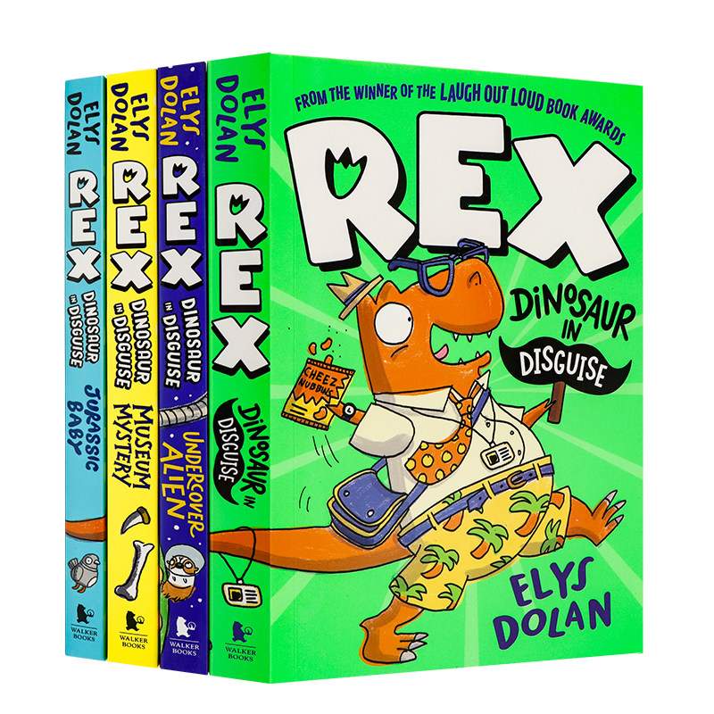 恐龙雷克斯4册套装英文原版 Rex Dinosaur in Disguise 儿童英文原版爆笑冒险小说7-10岁英语桥梁书彩色章节书小学生课外读物平装
