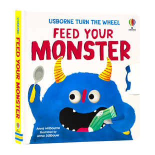Usborne出品 喂养你的小怪兽 英文原版绘本 Feed your Monster 亲子共读转盘图画故事书 儿童趣味互动纸板书 全彩插图 耐撕耐翻