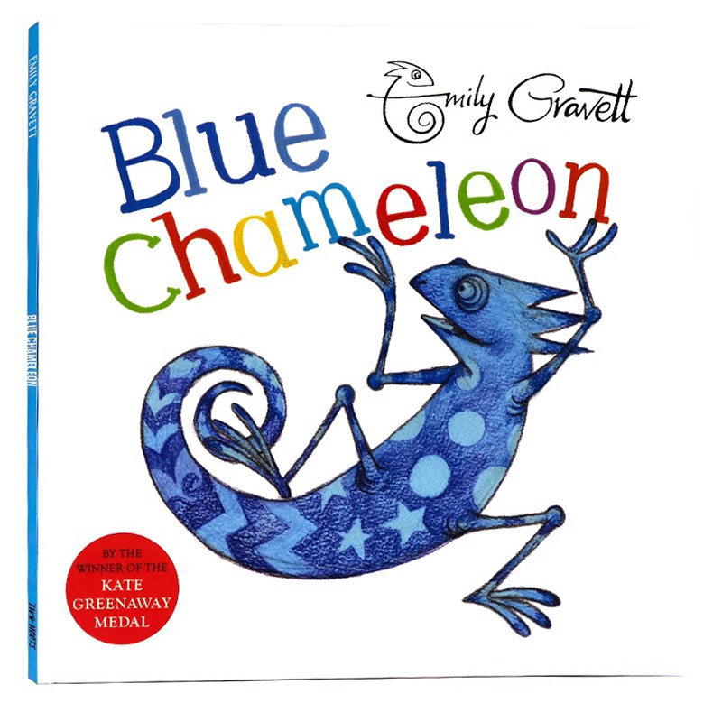 蓝色变色龙 英文原版绘本blue chameleon 友谊交友绘本获奖名家emily 