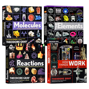 视觉之旅化学系列4册 英文原版 Molecules Elements Reactions How Things Work 青少年儿童英语科普百科读物 开启化学世界之旅
