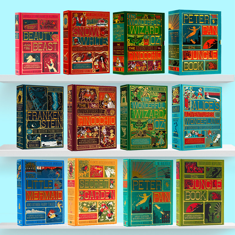 立体互动机关书12册英文原版 Frankenstein/ Pinocchio/Peter Pan 科学怪人匹诺曹彼得潘全彩插画儿童文学经典之作启蒙故事书 精装