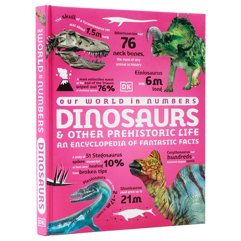 DK精品 恐龙和史前生物 英文原版 Our World in Numbers Dinosaurs and Other Prehistoric Life 精装全彩插图 DK数字世界