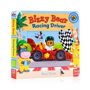 Bizzy 6岁 绘本 版 赛车小冠军 纸板机关操作书 Racing Bear 边玩边学 经典 Driver 儿童英语启蒙 小熊很忙系列英文原版
