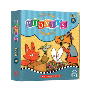 学乐自然拼读B级英文原版绘本 Scholastic Phonics Readers B 儿童单词认知自然拼读学习盒装含12本书附官方音频扫码听读