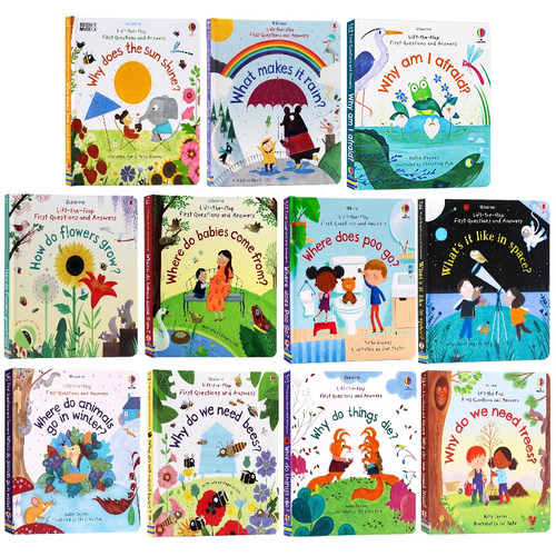 210元4件 Usborne问与答科学立体翻翻书妈妈我从哪里来Lift-the-flap first questions and answers英文原版精装科普百科教育启蒙